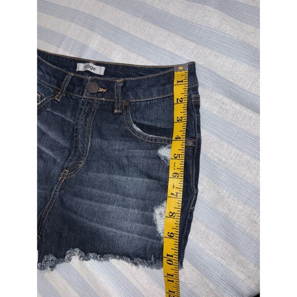 Y2K Refuge Jean Shorts Women’s Size 6 Dark Blue Denim Raw Hem Frayed Booty Short - Picture 9 of 11